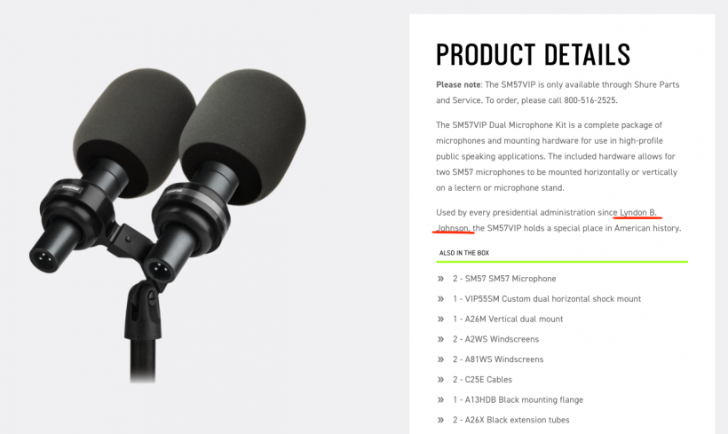 拜登就職典禮換回除特朗普以外歷代總統(tǒng)都用的 Shure SM57VIP 雙話筒，預(yù)示美國(guó)回到正軌？